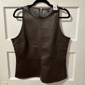 Ann taylor faux leather tanktop